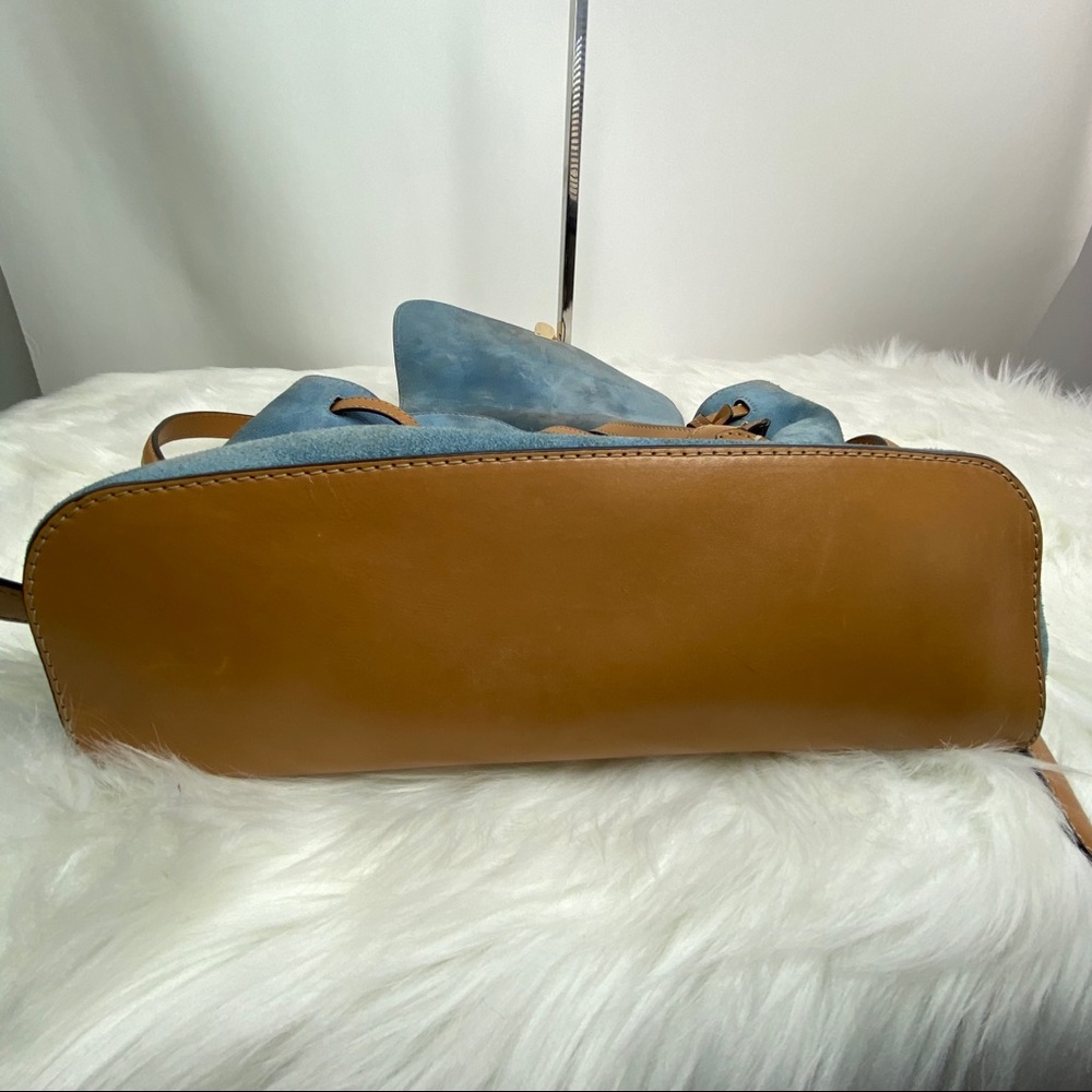 Michael Kors Romy Medium Blue Suede Backpack - Picture 5 of 11